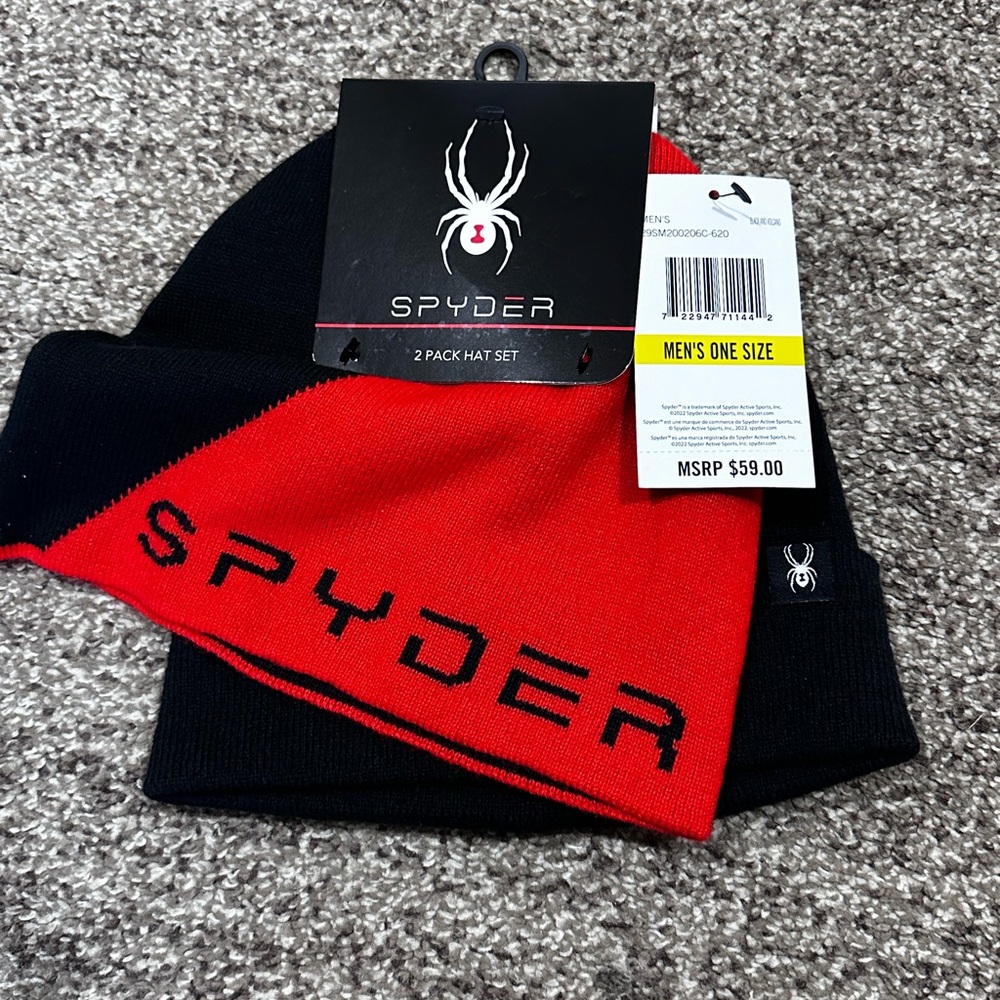 Spider Mens 2 Hat Set